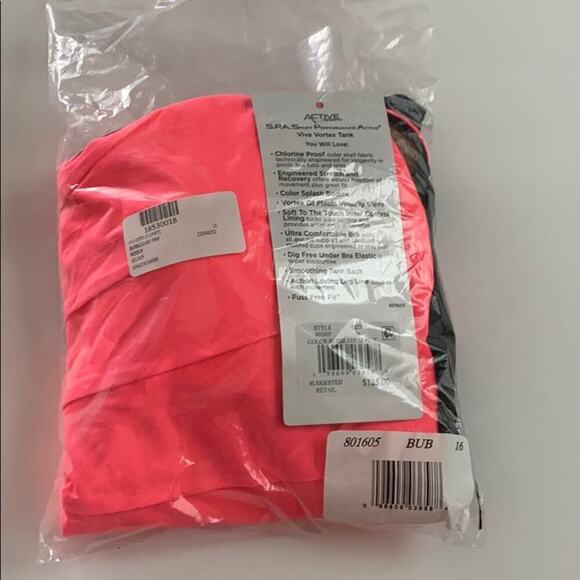 Chlorine Resistant Women’s Pink & Black Scoop Neck 1 Piece - Picture 8 of 12